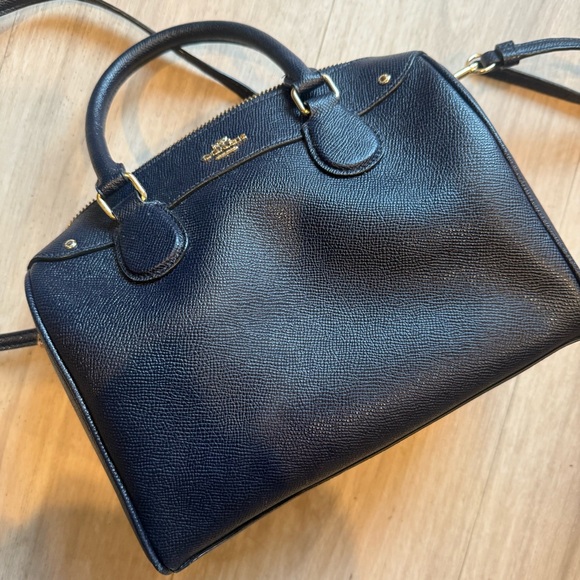 Coach Navy Leather Purse - Picture 1 of 8